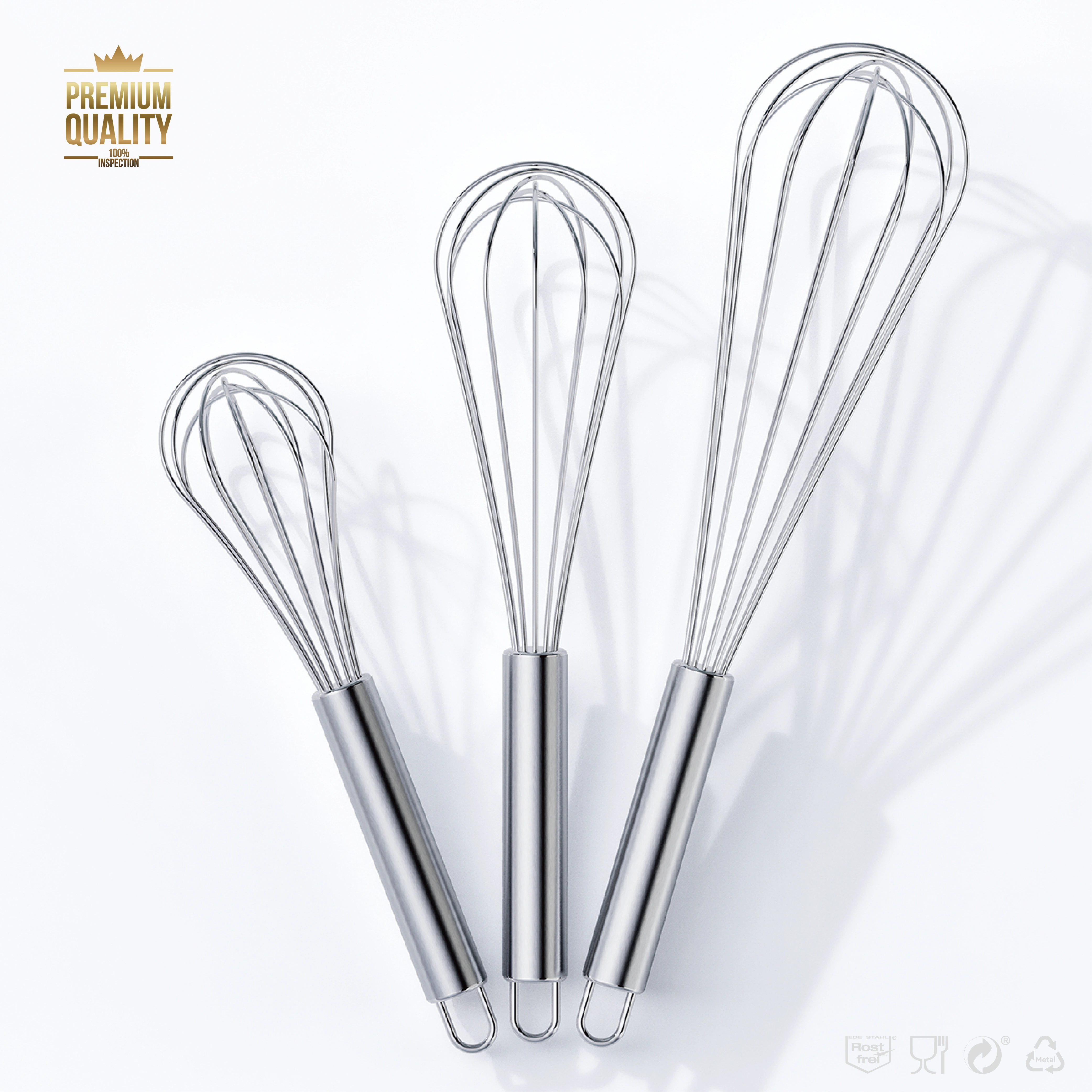 VIBella O®Fouet à ballon en acier inoxydable, batteur à fil, outil de cuisson de cuisine, antiadhési