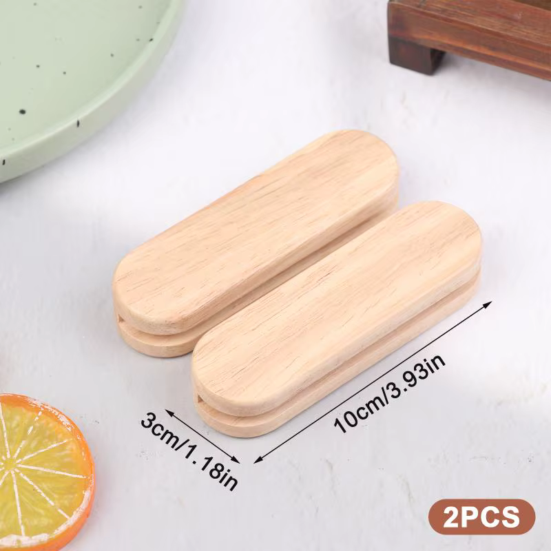 Ensemble de 2 poêles de gril Anti-brûlure avec manche en bois de Sapele pour la cuisson de Sauce et 