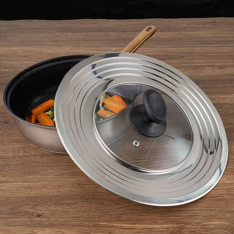 Couvercle universel en acier inoxydable pour casserole et poêle, couvercle de casserole adapté aux u