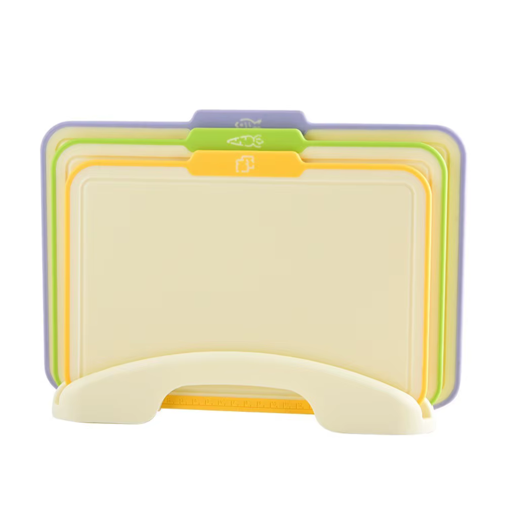 Planche à découper multifonctionnelle antidérapante en plastique carrée avec support de rangement, t
