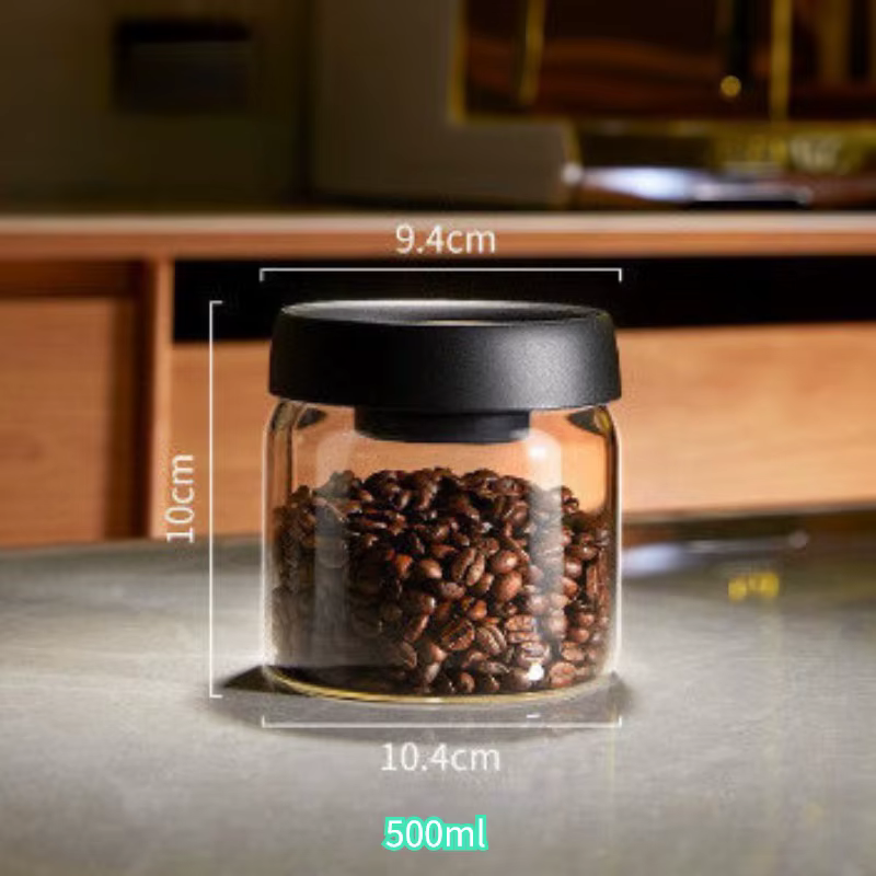 Boîtes à café sous vide avec couvercles hermétiques pour café, pots Mason en verre borosilicate, Kit