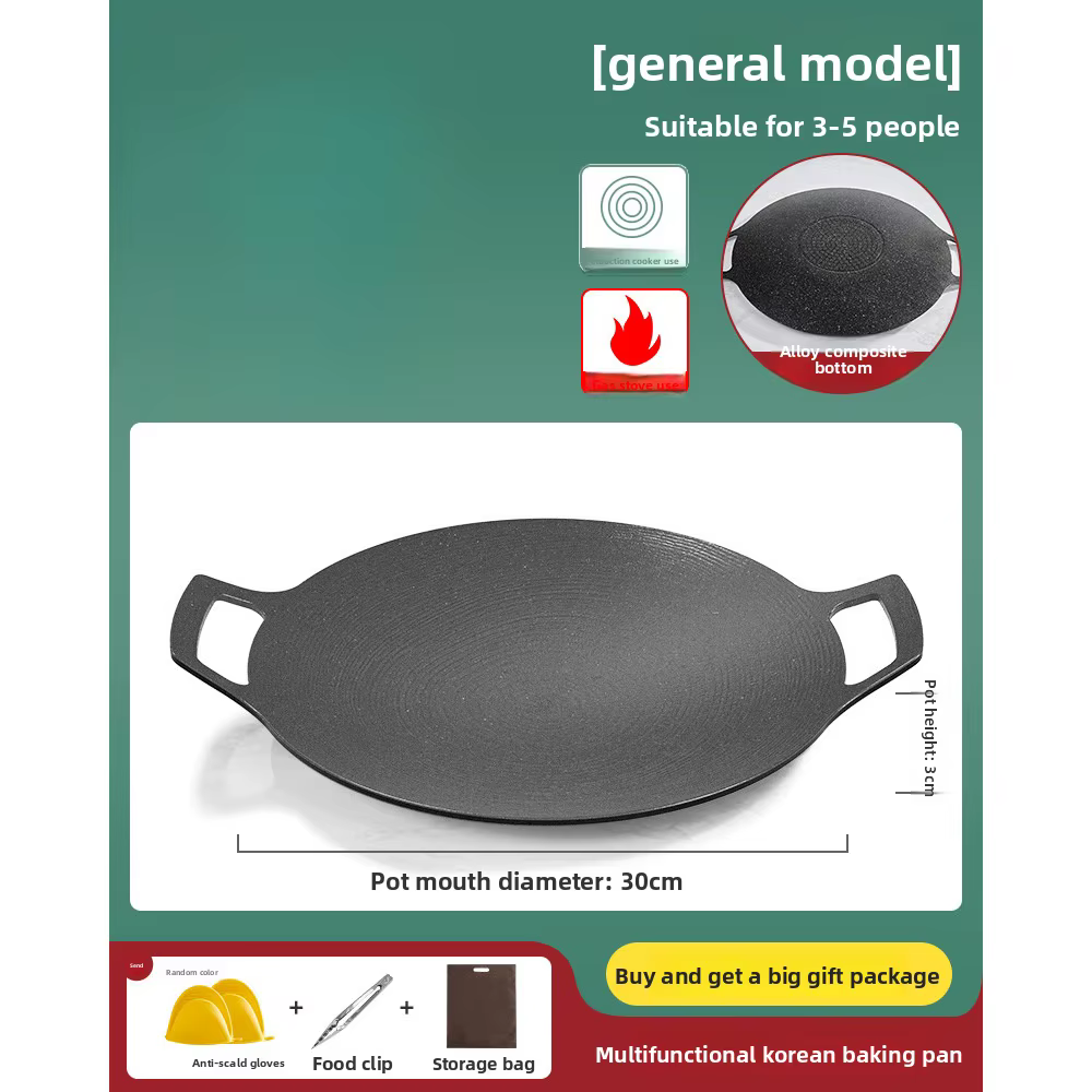 Plaque de cuisson BBQ antiadhésive en fonte intégrée, sans PFOA, chaleur uniforme, facile à nettoyer