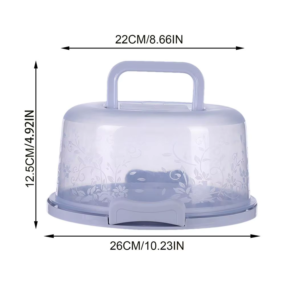 Boîte à gâteau portable avec couvercle et poignée, boîte de rangement anti-poussière pour pâtisserie