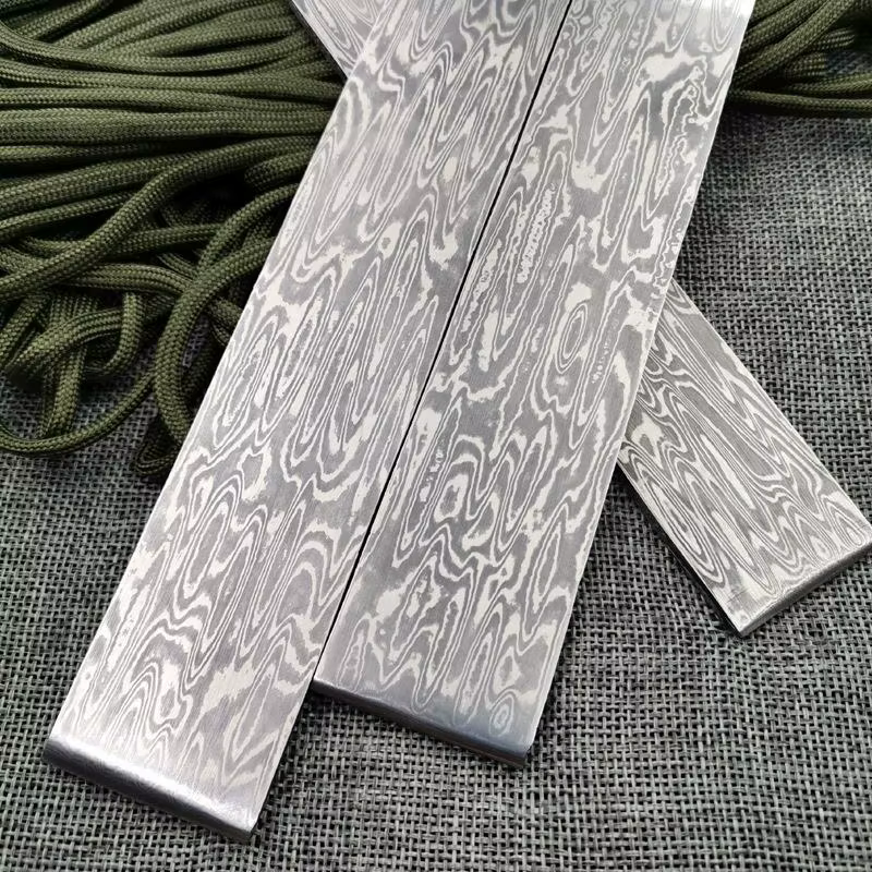 1 pièce motif d'eau courante en acier damas pour la fabrication de couteaux à faire soi-même VG10 Sa