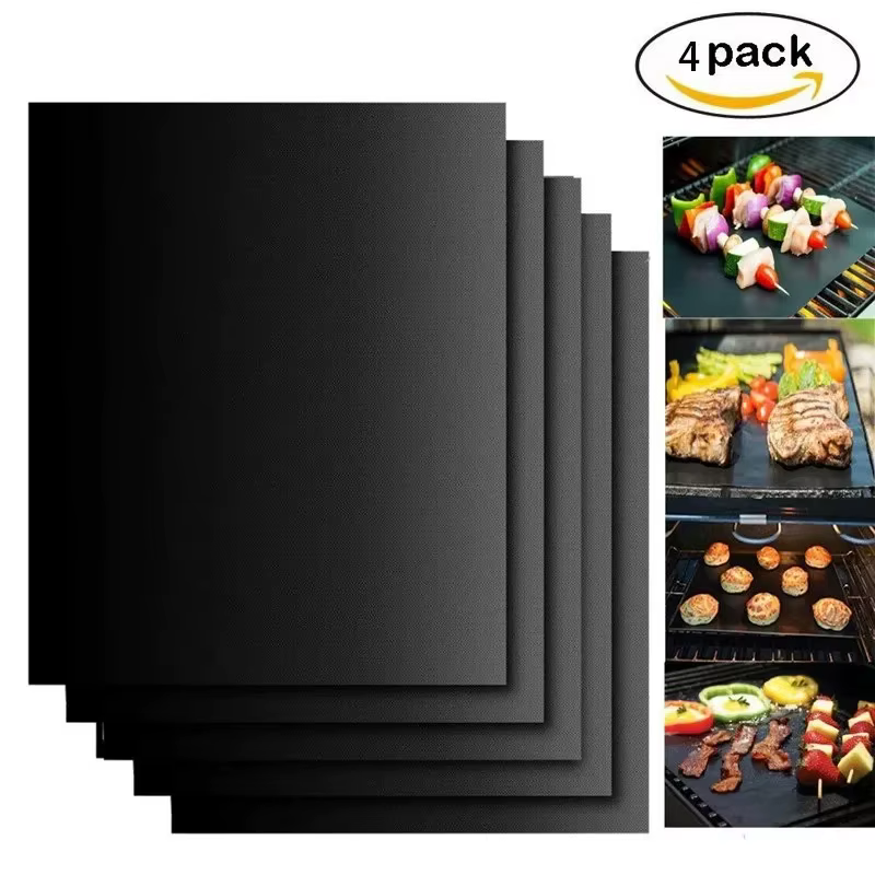 Tapis réutilisables pour gril à gaz, 4 pièces, accessoires de four, plaque de cuisson, pique-nique e