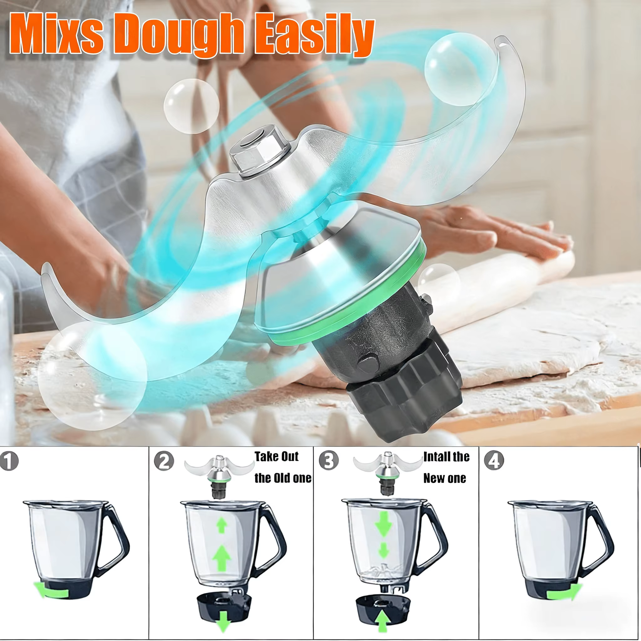 Lame de pétrissage en acier inoxydable de remplacement pour Thermomix TM5 TM6 TM7, tête de couteau p