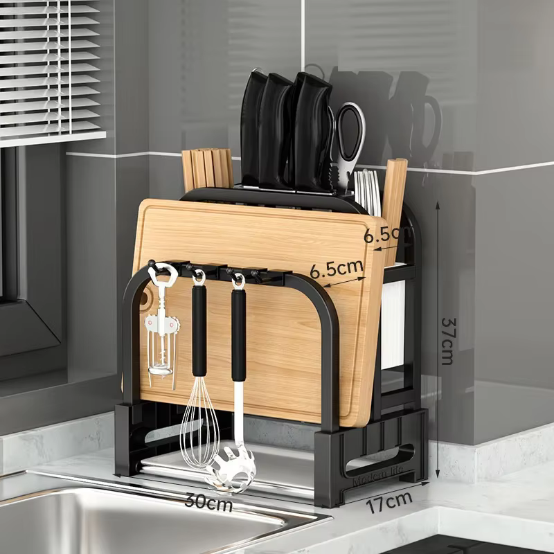 Porte-couteau en acier inoxydable, support de cuisine, comptoir de maison, planche à découper, suppo