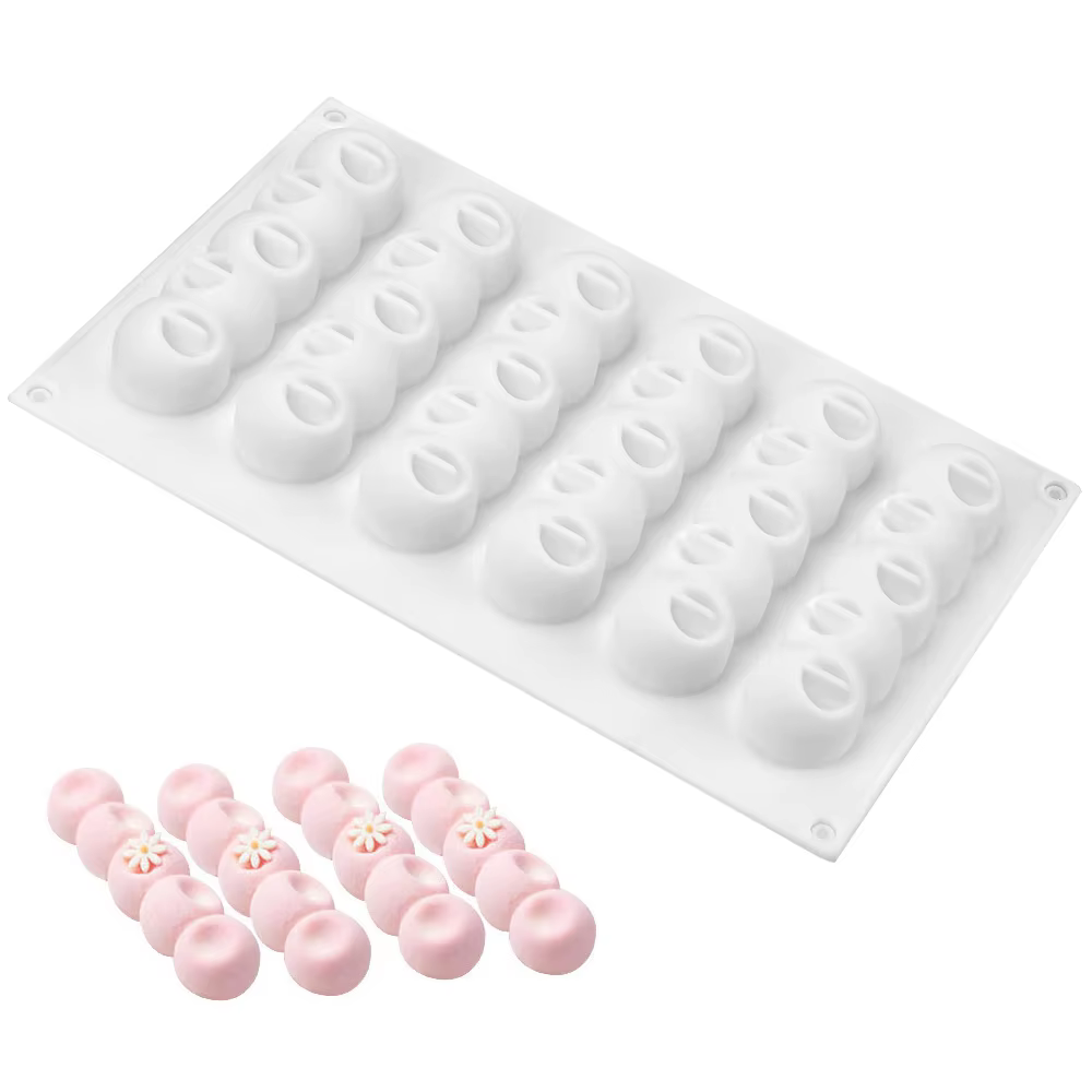 Moule à gâteau en forme de cœur d'amour, boule concave à 6 boules, longue bande en Silicone, Mousse,