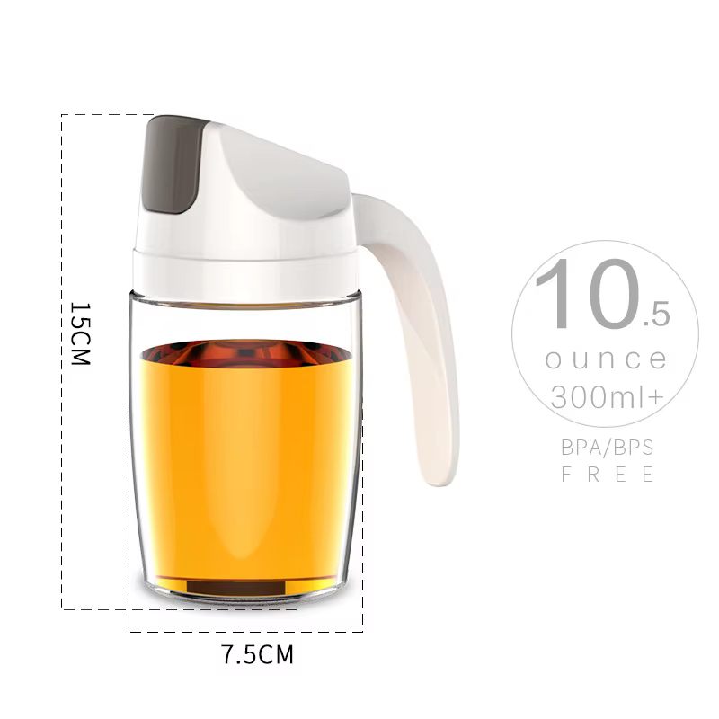 Bouteille d'huile en verre à ouverture automatique, pot de stockage d'assaisonnement créatif, outil 