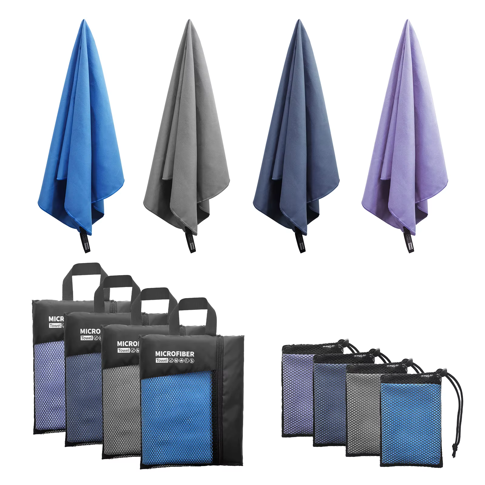 Serviette en microfibre Mutao avec sac en filet, serviettes absorbantes à séchage rapide pour le Cam