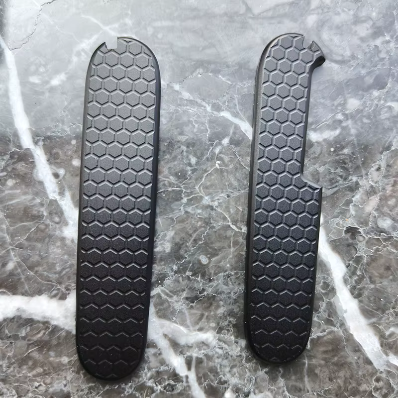 1 paire de poignées de couteau en alliage d'aluminium CNC à motif nid d'abeille pour couteaux suisse