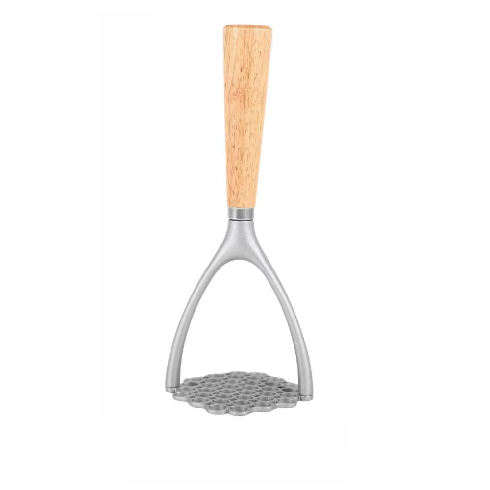 Presse-purée manuel avec manche en bois, presse-purée en alliage d'aluminium pour purée de pommes de