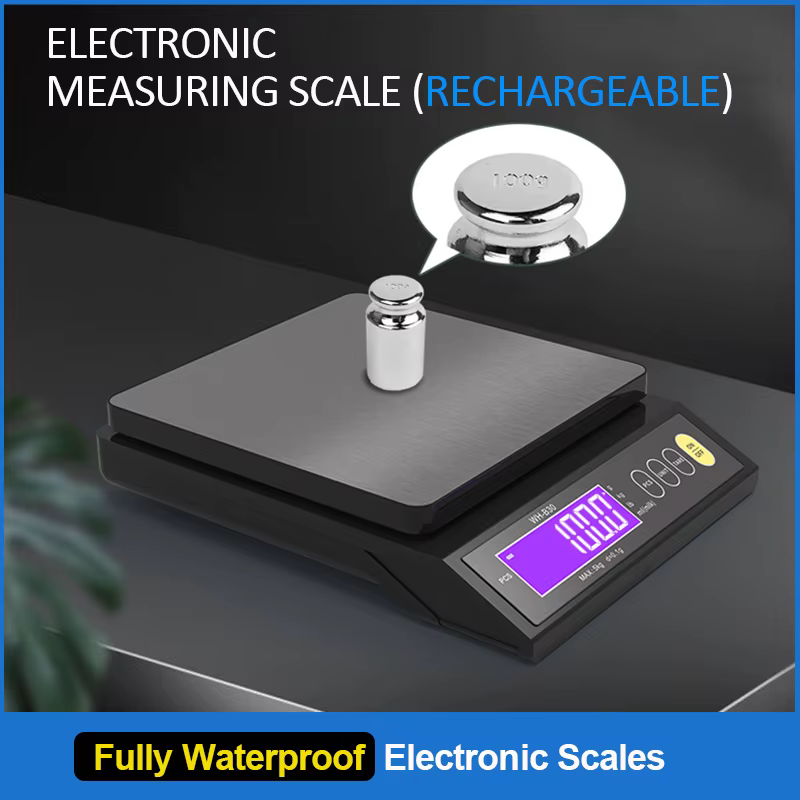 Balance de cuisine Rechargeable 5kg/10kg, entièrement étanche, affichage LCD, balance électronique e