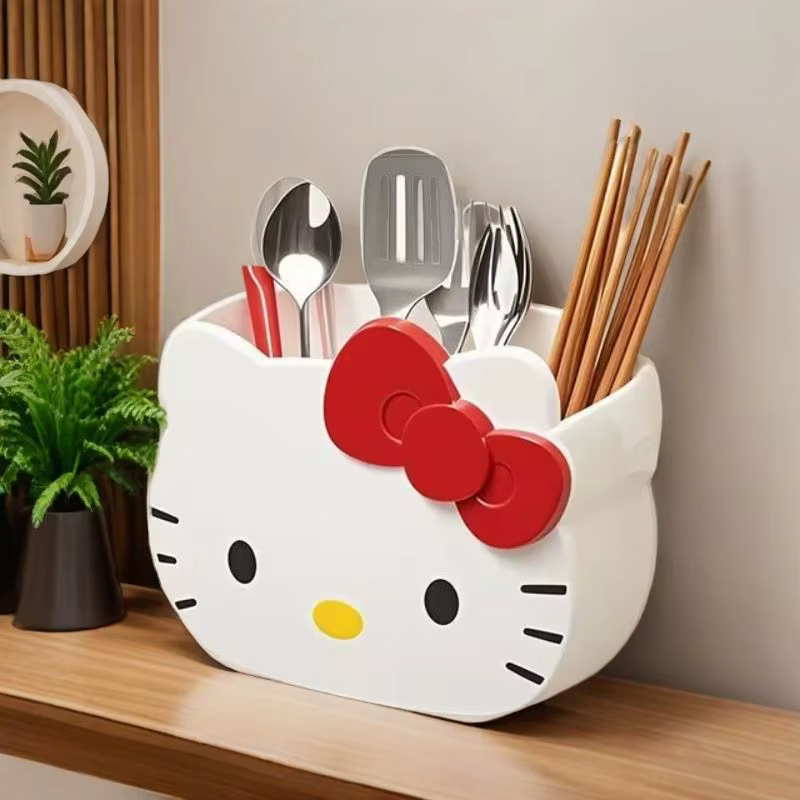 Hello Kitty mignon dessin animé boîte de rangement ustensiles de cuisine cosmétiques boîte de rangem