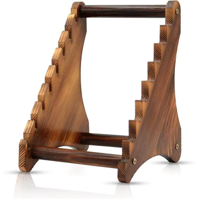Support de Présentation pour Couteaux à Lame Fixe BSEVB-Wood, Capacité Maximale de 8 Couteaux, Porte