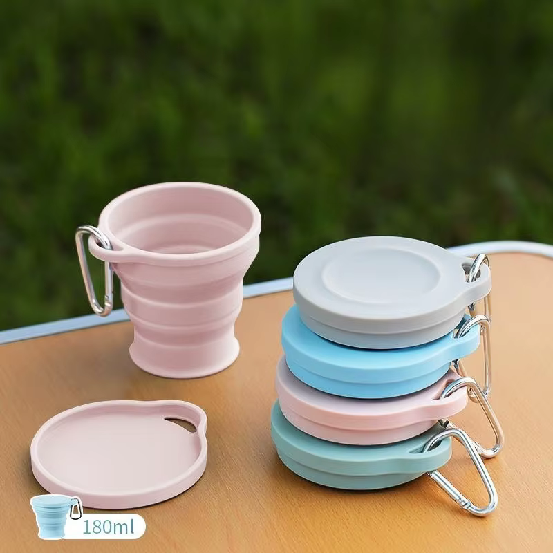 Mini tasse pliante rétractable avec couvercle, tasse à thé portable, tasse à café télescopique, tass