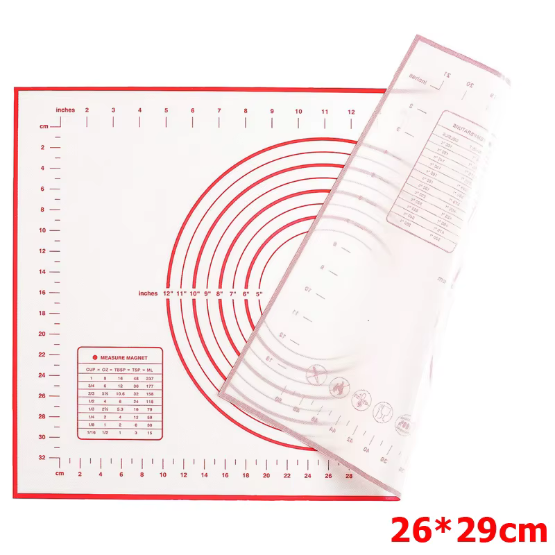 LMETJMA tapis de pâtisserie en Silicone tapis de cuisson antiadhésif Extra épais avec mesure tapis d