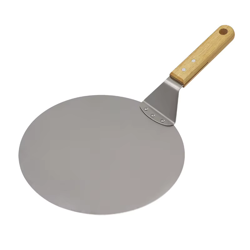 Peau à pizza en acier inoxydable avec manche en bois – Pelle de cuisson professionnelle pour transfe