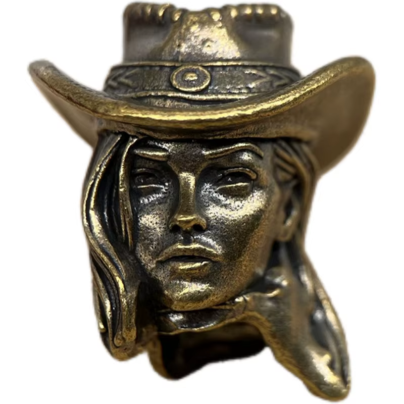 Perle de paracorde en laiton style cowgirl, accessoires DIY pour couteau, pendentifs tressés faits m