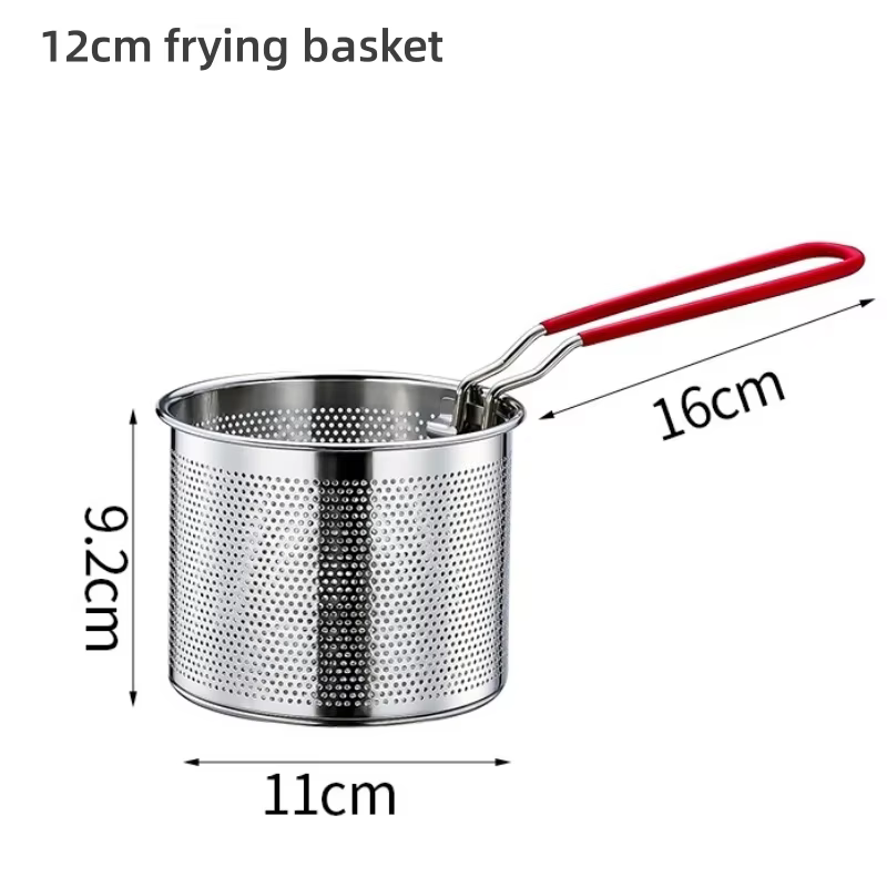 304 acier inoxydable frit maille cuisine panier à frire panier de cuisson poêle à frire poêle à huil