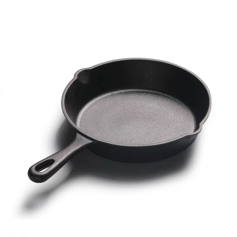 PizzAthome 14 cm/16 cm/20 cm poêle pré-assaisonnée en fonte Signature poignée en forme de larme four