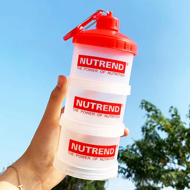 Boîte de poudre de protéines Portable, boîte de poudre d'entonnoir, supplément de Fitness, poignée d