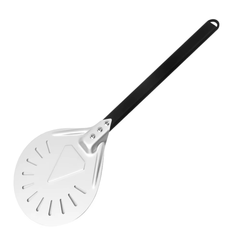 Pelle à pizza perforée en aluminium avec long manche, pour four domestique