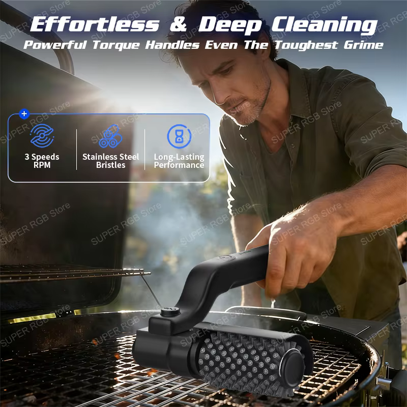 Brosse de nettoyage électrique pour barbecue