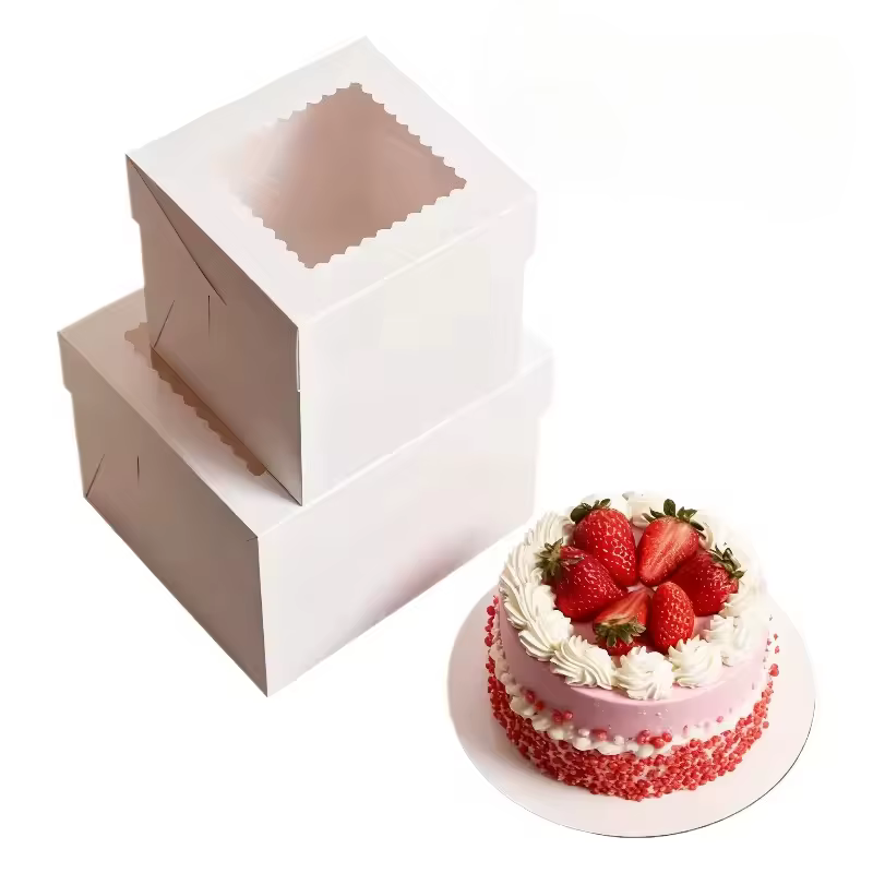 Boîte à gâteaux couverte blanche
