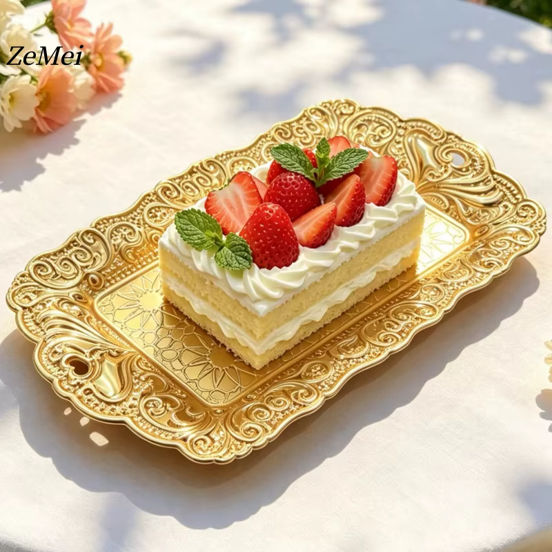 Plateau à gâteau en métal de style européen