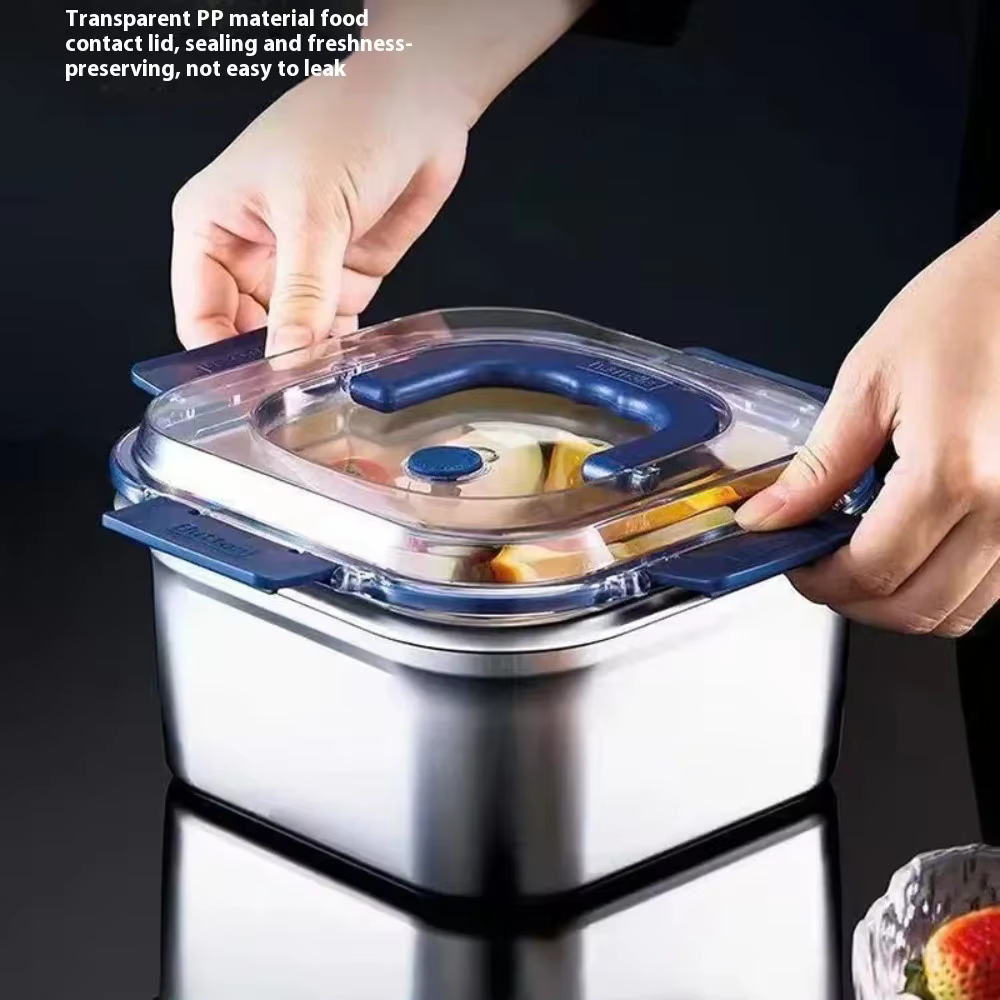 Boîte épaisse de conservation des aliments en acier inoxydable avec joint anti-fuite