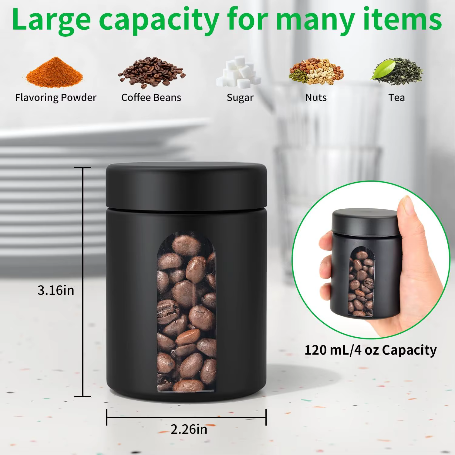 Pot de stockage en verre (4 oz