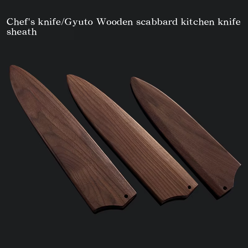 Gaine de couteau en noyer nord-américain – Ajustement universel pour couteaux de chef japonais/chinois/européens – Protecteur de lame en bois
