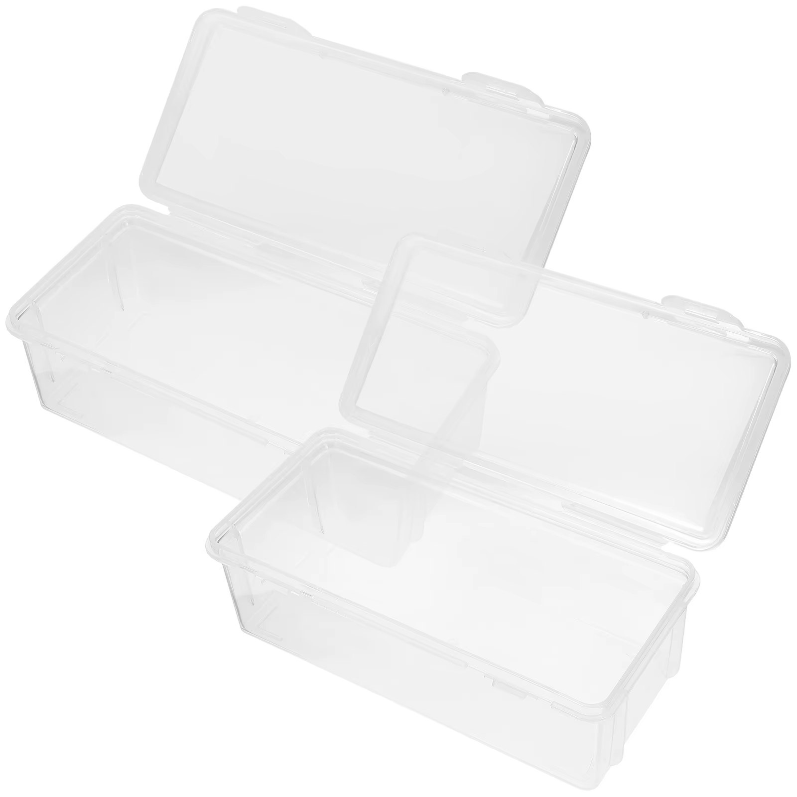 Lot de 2 boîtes à pain transparentes hermétiques réutilisables en plastique pour le stockage