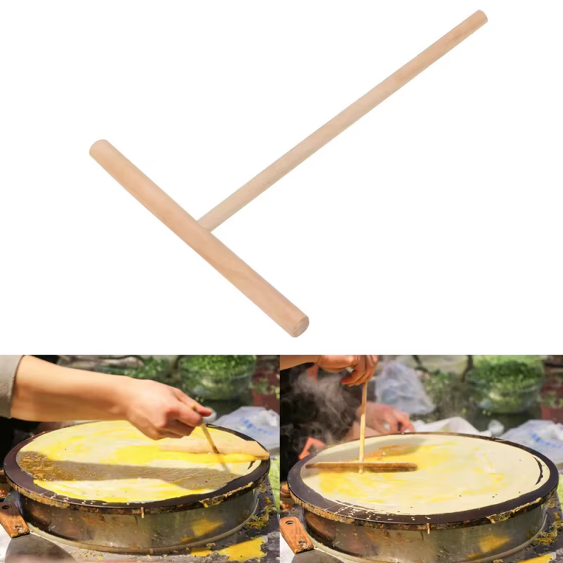Crêpière en bois en forme de T