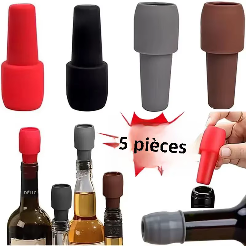 Bouchon de bouteille de vin rouge en silicone souple