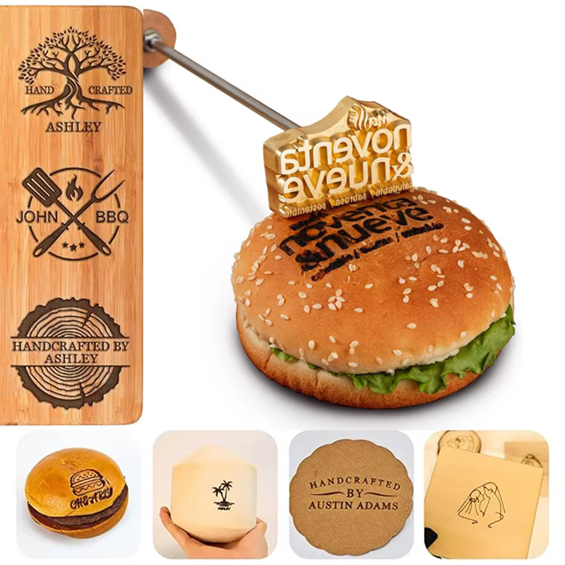 Fer à repasser avec logo personnalisé pour hamburger - Steak