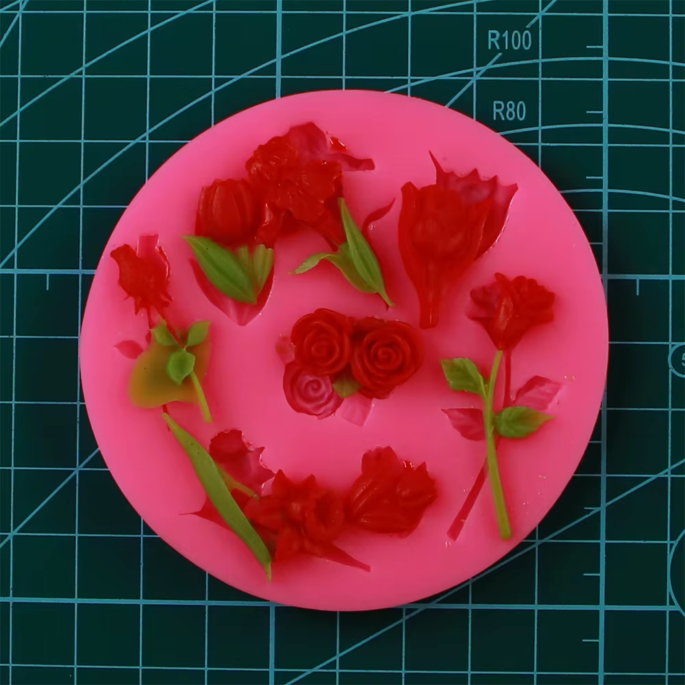 Moule en silicone en forme de fleurs du jour de Léon