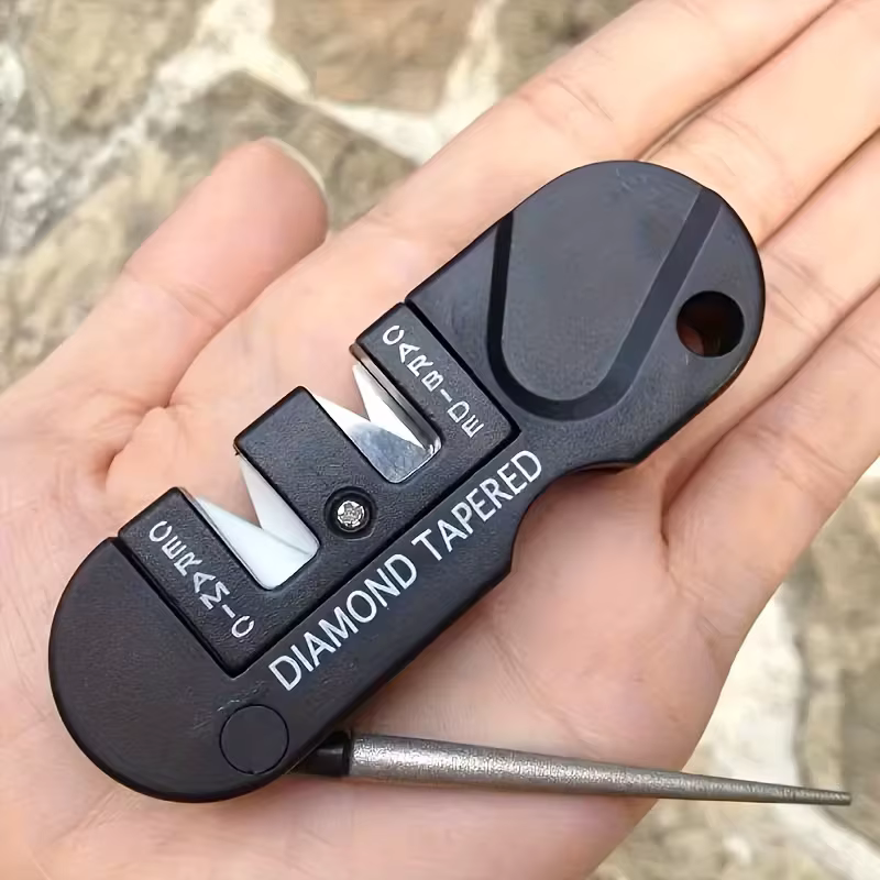 Aiguiseur de couteaux portable quatre en un (avec tige conique en diamant)