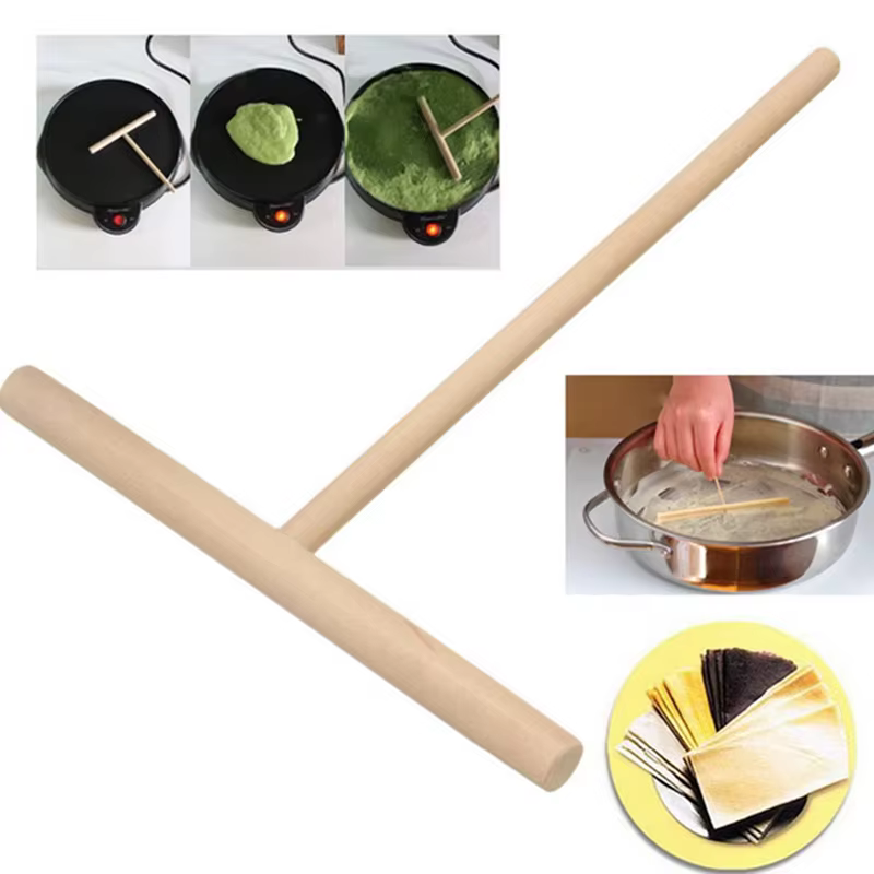 Crêpière en bois en forme de T