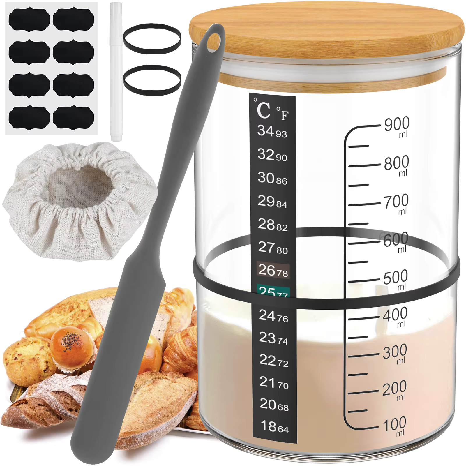 Kit de 9 pots de fermentation pour levain