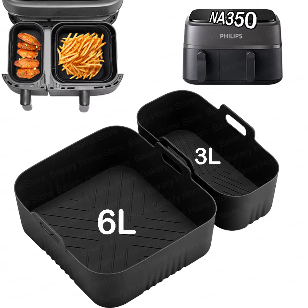 2 pièces, moules en silicone réutilisables 6+3L pour friteuse à air Philips série 3000 NA350/00