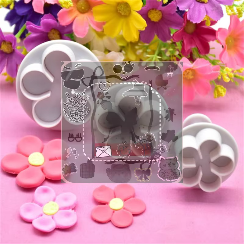 Lot de 3 emporte-pièces à fleurs pour biscuits