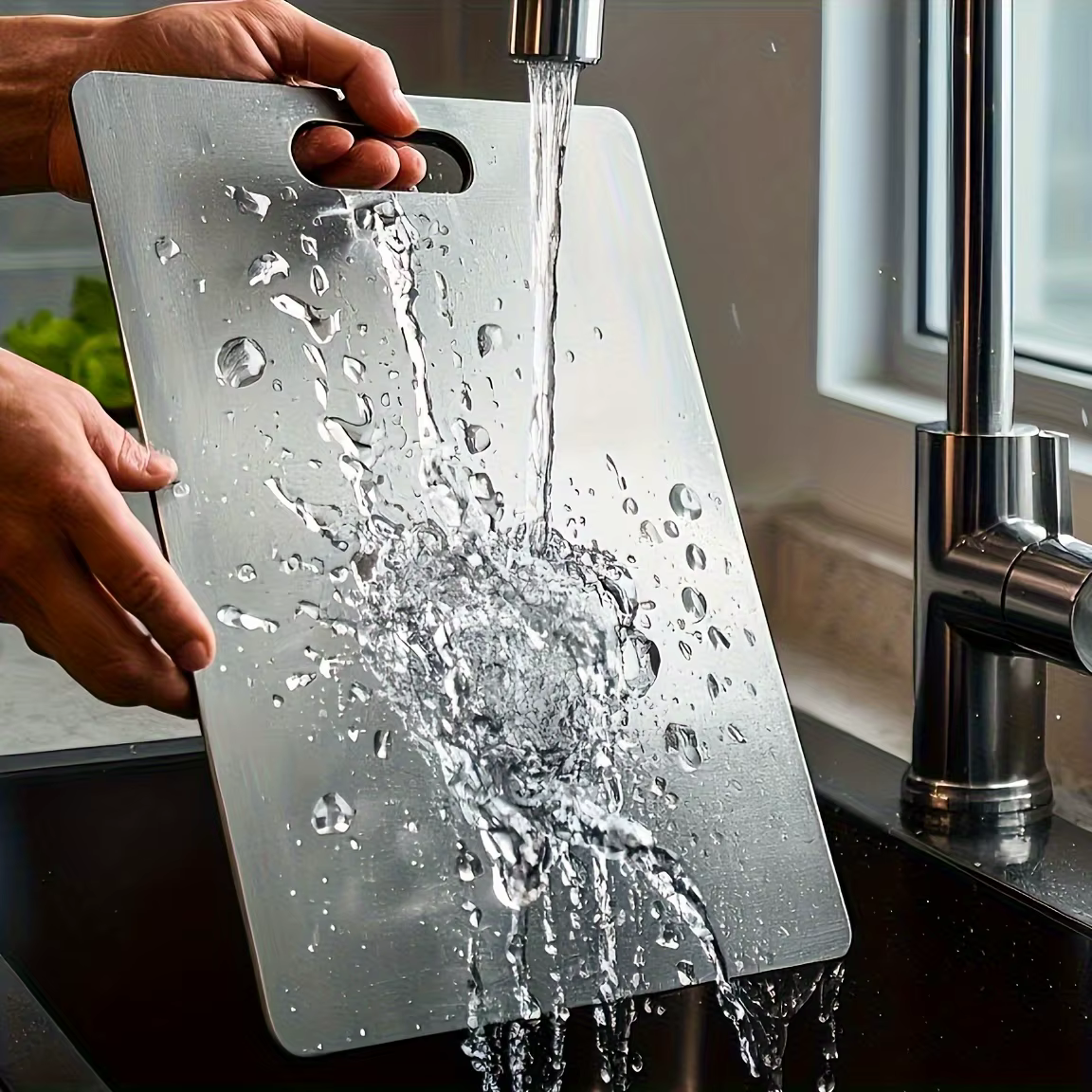 Planche à découper de cuisine en acier inoxydable 316 épaissie double face pour usage domestique