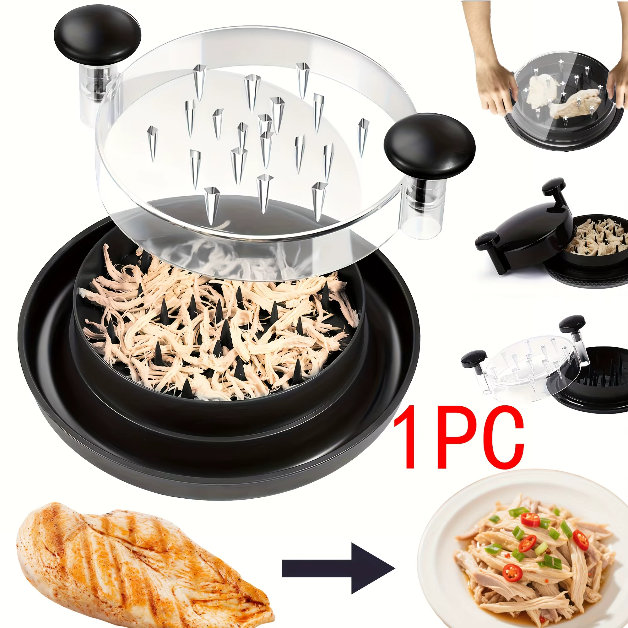 Broyeur de poulet amélioré avec couvercle Transparent
