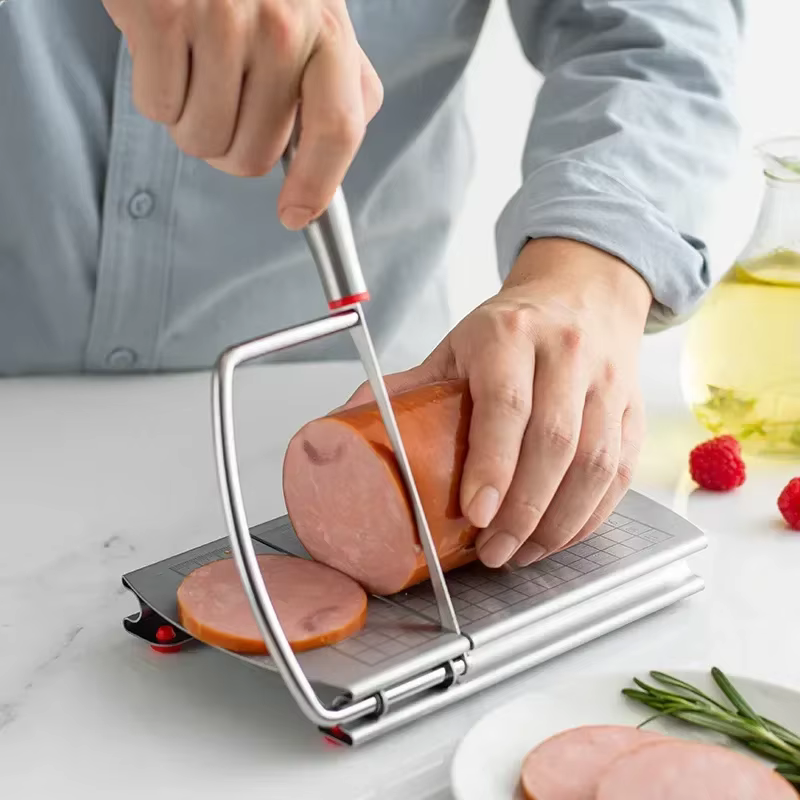 Planche à fromage chaud avec coupe-fil 5.5 pouces en acier inoxydable jambon saucisse trancheuse