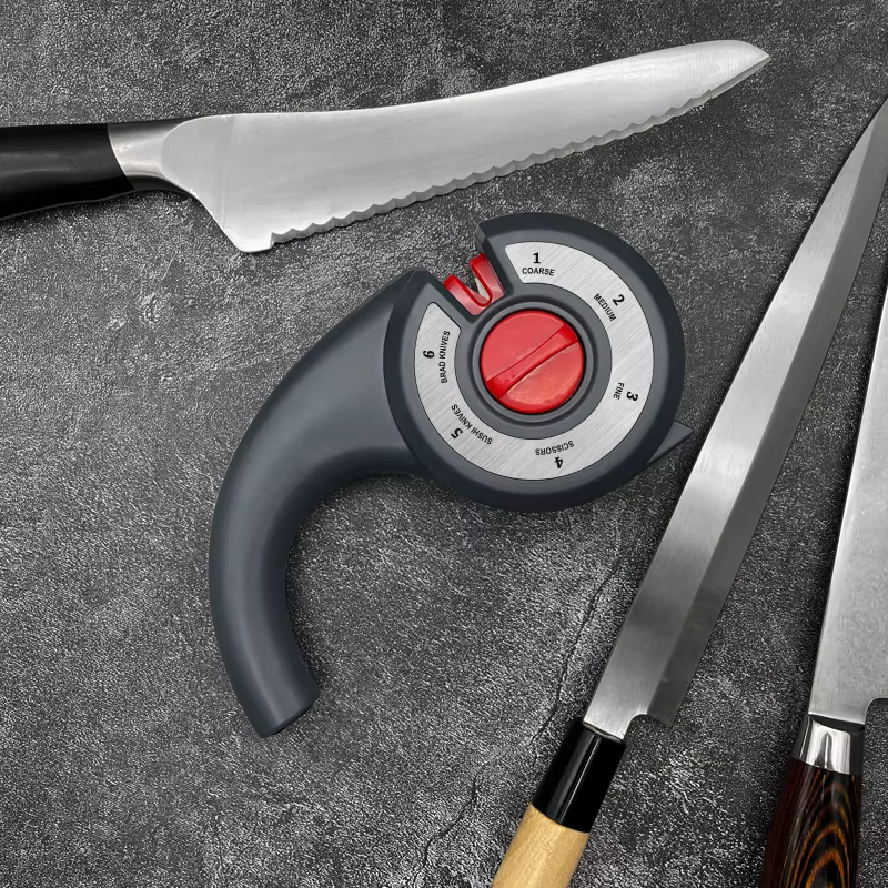 TAIDEA aiguiseur de couteaux 6 en 1 ciseaux de cuisine professionnels outil d'affûtage pierre à aiguiser diamant
