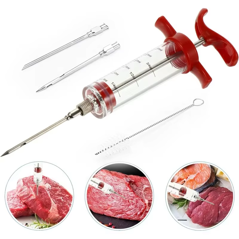 Kit de seringue d'injecteur de viande en acier inoxydable