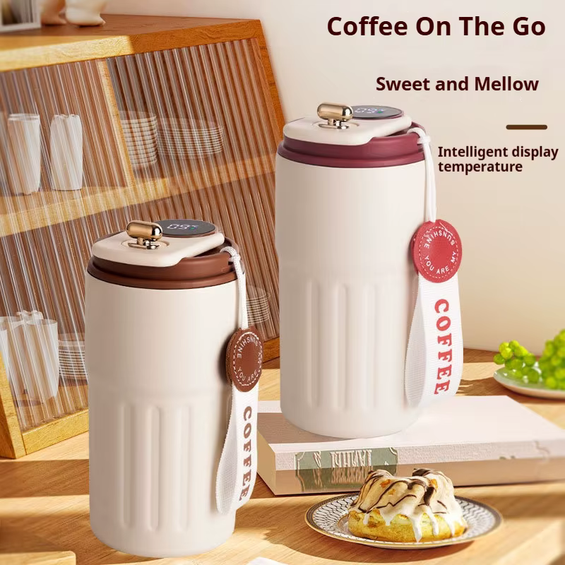 Tasse à café avec affichage de la température LED 450 ml