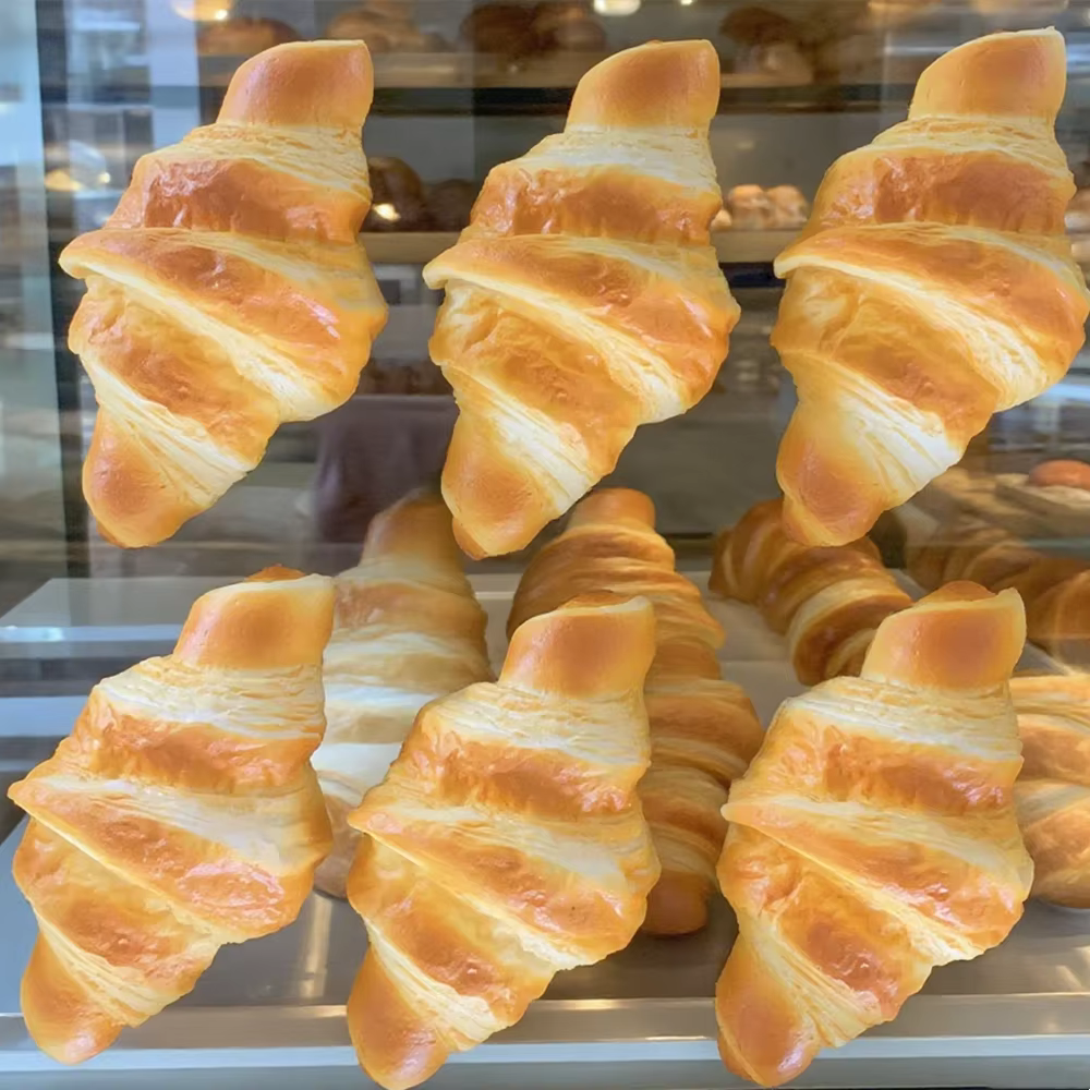 4, 9 pouces ensemble Croissant boulangerie Painau fausse pâte au beurre main collante nourriture photographie Foodie